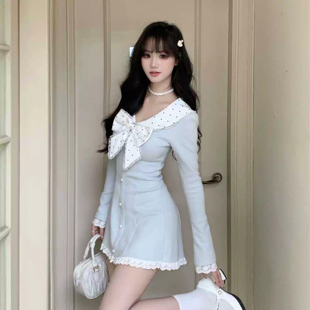 Осеннее приталенное А-силуэтное платье с милым бантом и длинными рукавами для миниатюрных женщин Medium синий
Осеннее приталенное А-силуэтное платье с милым бантом и длинными рукавами для миниатюрных женщин Medium синий