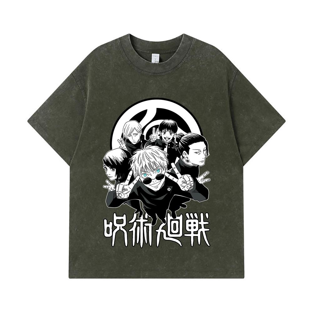 275 GSM Washed T-shirts 100% Cotton Jujutsu Kaisen V30 Team Gojo Print Unisex Heavy Cotton T Shirt S армия зеленый
275 GSM Washed T-shirts 100% Cotton Jujutsu Kaisen V30 Team Gojo Print Unisex Heavy Cotton T Shirt S армия зеленый