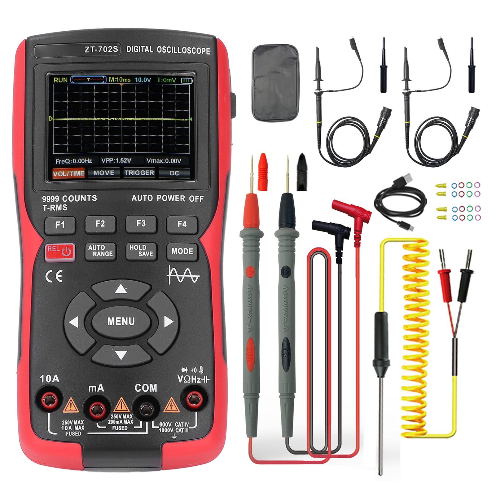 Handheld Digital Oscilloscope Multimeter 48MSas 9999 Counts 10M Transfer Bandwidth Single Channel
Handheld Digital Oscilloscope Multimeter 48MSas 9999 Counts 10M Transfer Bandwidth Single Channel