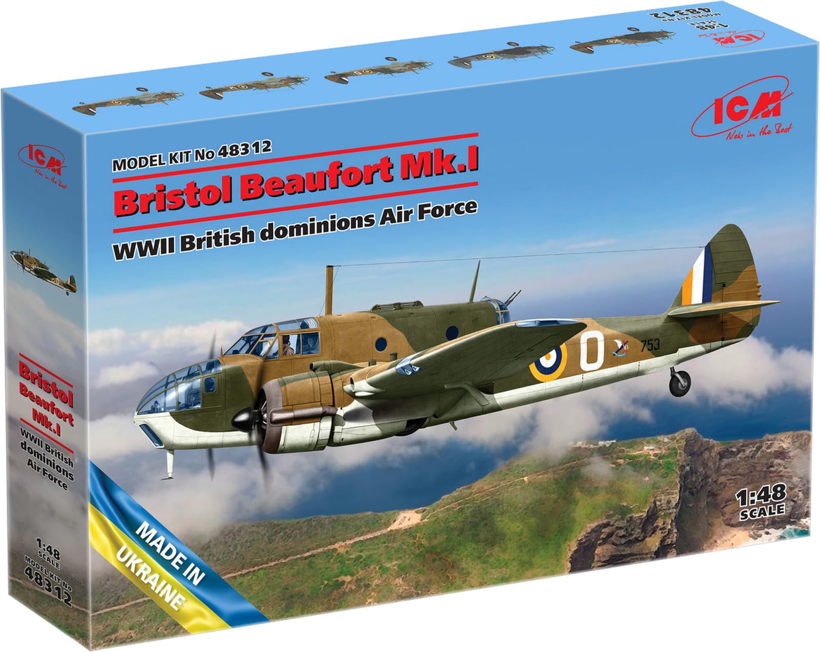 ICM 1/48 Scale British Royal Air Force Bristol Beaufort Mk.I Plastic Model Kit 48312
ICM 1/48 Scale British Royal Air Force Bristol Beaufort Mk.I Plastic Model Kit 48312