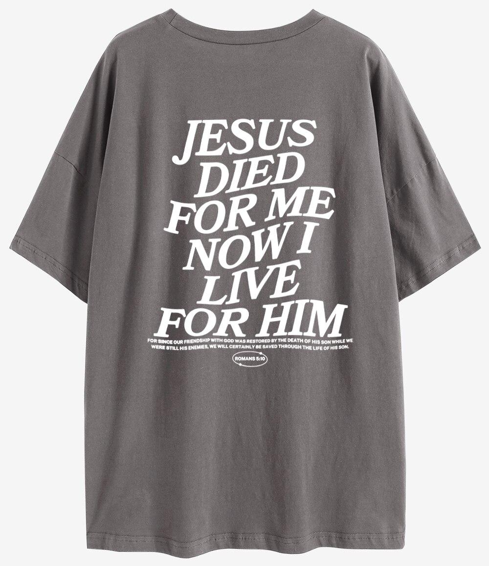Jesus Died For Me Now I Live for Him Велика футболка з принтом на спині Christian Loose Tee Women Trendy Casual Cotton Aesthetic Top M сірий колір
Jesus Died For Me Now I Live for Him Велика футболка з принтом на спині Christian Loose Tee Women Trendy Casual Cotton Aesthetic Top M сірий колір