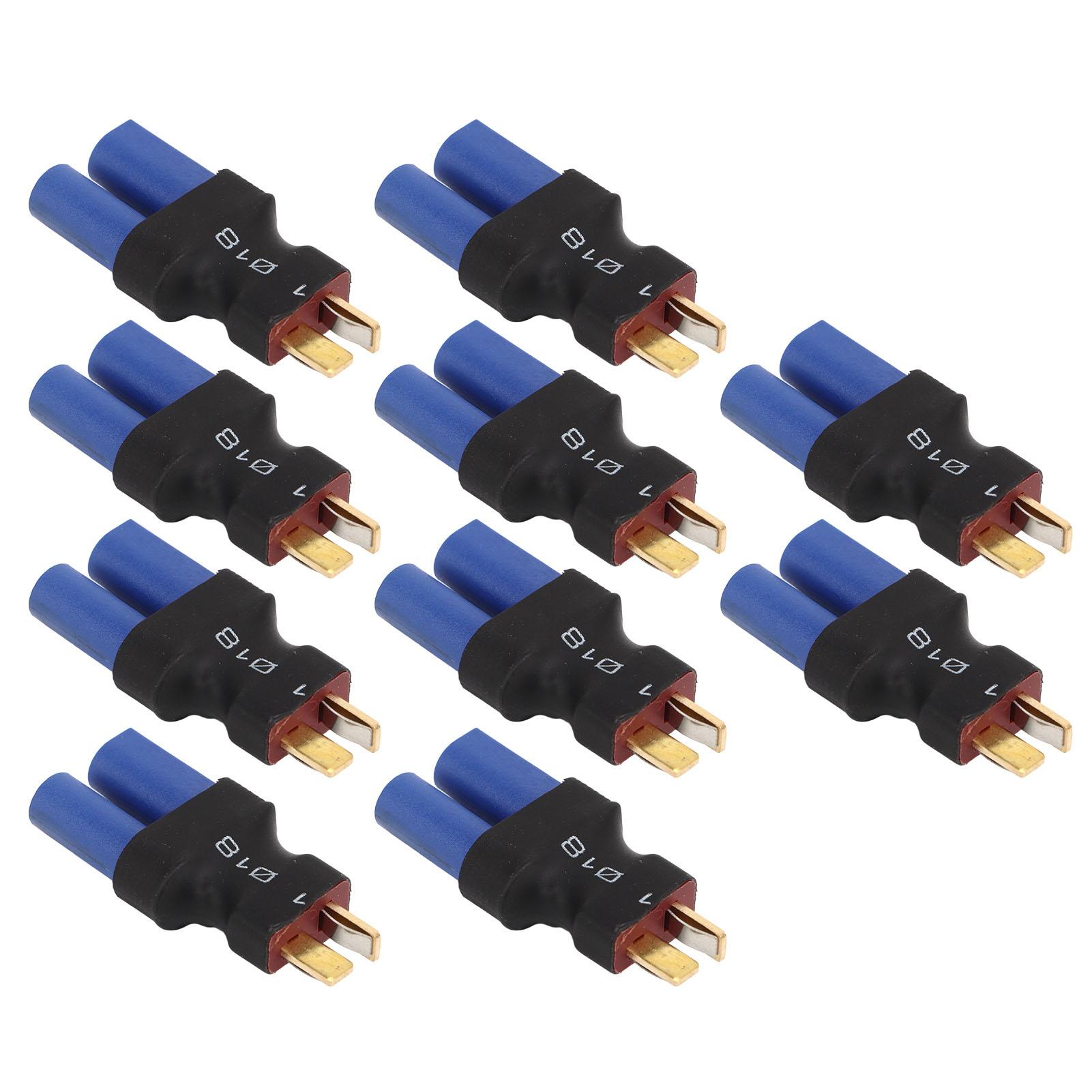 10 Pcs EC5 Female to T Male Adapter Blue Black 10x20x47mm Rubber Plastic Copper EC5 Connector Plug for RC Boat
10 Pcs EC5 Female to T Male Adapter Blue Black 10x20x47mm Rubber Plastic Copper EC5 Connector Plug for RC Boat