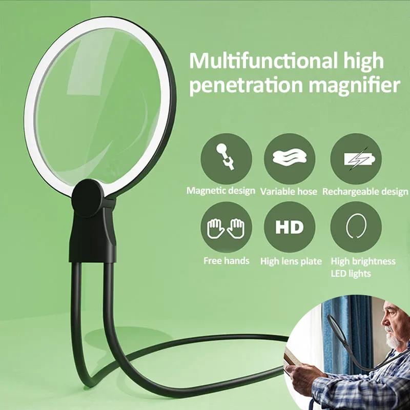 LED Neck Wear Magnifier Handheld Magnifying Glass Rechargeable Desktop Large Screen Lens Magnifier for Reading Sewing Jewels
LED Neck Wear Magnifier Handheld Magnifying Glass Rechargeable Desktop Large Screen Lens Magnifier for Reading Sewing Jewels