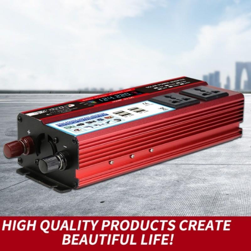 Red High Power Portable Car Inverter Household DC Power Converter Intelligent LCD Display Power Inverter 12V-110V
Red High Power Portable Car Inverter Household DC Power Converter Intelligent LCD Display Power Inverter 12V-110V