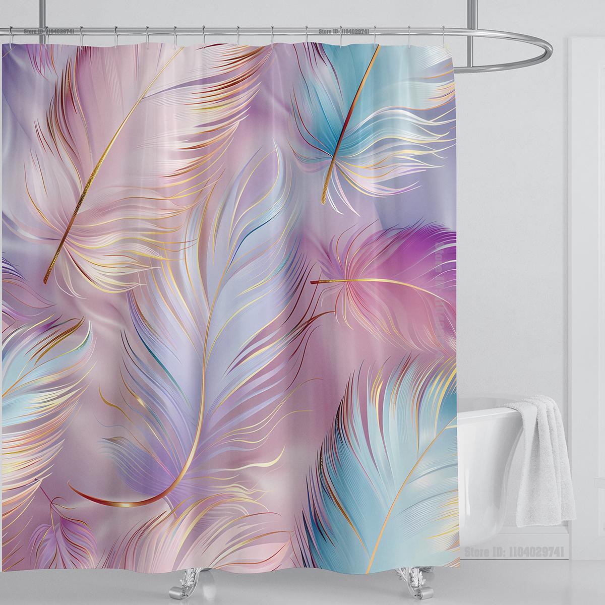 3D Feather Shower Curtain Set Colorful Printed Design Fabric Bathroom Decoration Waterproof Washable Shower Curtain with Hooks W90xH180cm
3D Feather Shower Curtain Set Colorful Printed Design Fabric Bathroom Decoration Waterproof Washable Shower Curtain with Hooks W90xH180cm
