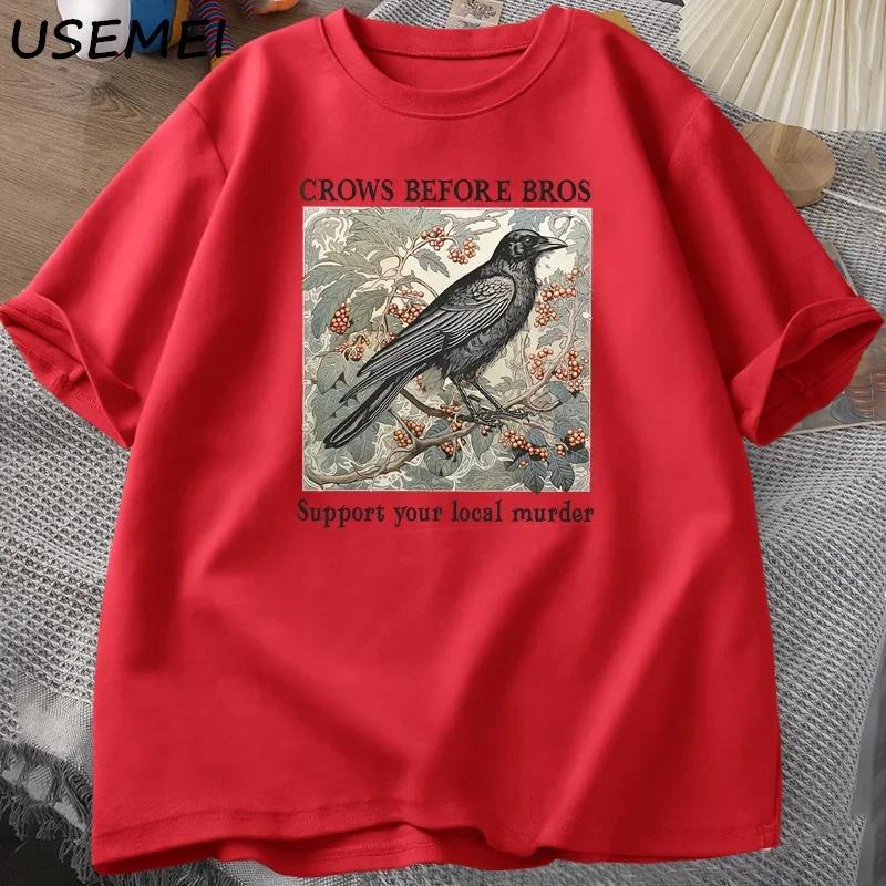 Funny Crows Before Bros Retro T Shirt Women Men Halloween Tshirt Casual Cotton Crewneck Short Sleeve Tee Dark Academia Clothing S
Funny Crows Before Bros Retro T Shirt Women Men Halloween Tshirt Casual Cotton Crewneck Short Sleeve Tee Dark Academia Clothing S