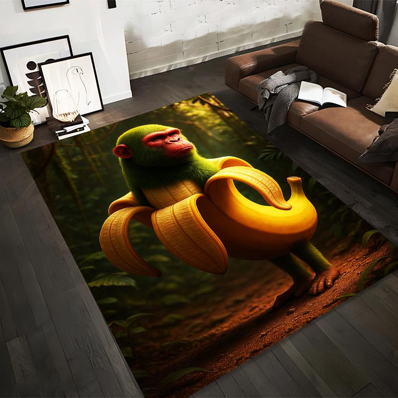 Cute Monkey-Banana Fusion Carpet with Jungle Theme in Vivid Colors Suitable for use as an anti-slip for living room bedroom sofas 40x60cm( 15x23in )
Cute Monkey-Banana Fusion Carpet with Jungle Theme in Vivid Colors Suitable for use as an anti-slip for living room bedroom sofas 40x60cm( 15x23in )