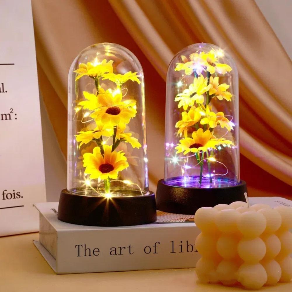 Flowers in Glass Sunflower Lamp Artificial Sunflower Eternal Flower Light Valentine s Day Warm Light
Flowers in Glass Sunflower Lamp Artificial Sunflower Eternal Flower Light Valentine s Day Warm Light