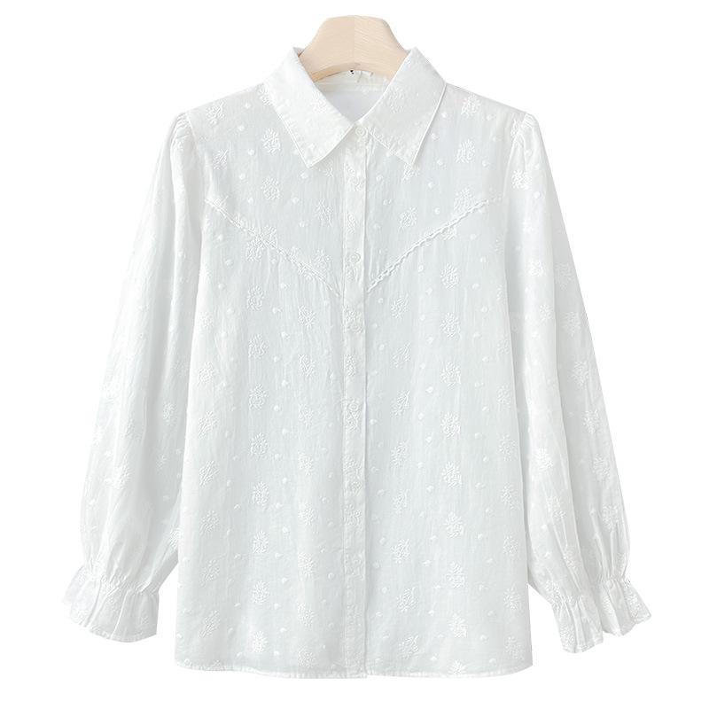 Embroidered White Shirt for Women Long-sleeved Spring Clothes New Pure Cotton Embroidered Top High-end Women s Shirt M
Embroidered White Shirt for Women Long-sleeved Spring Clothes New Pure Cotton Embroidered Top High-end Women s Shirt M