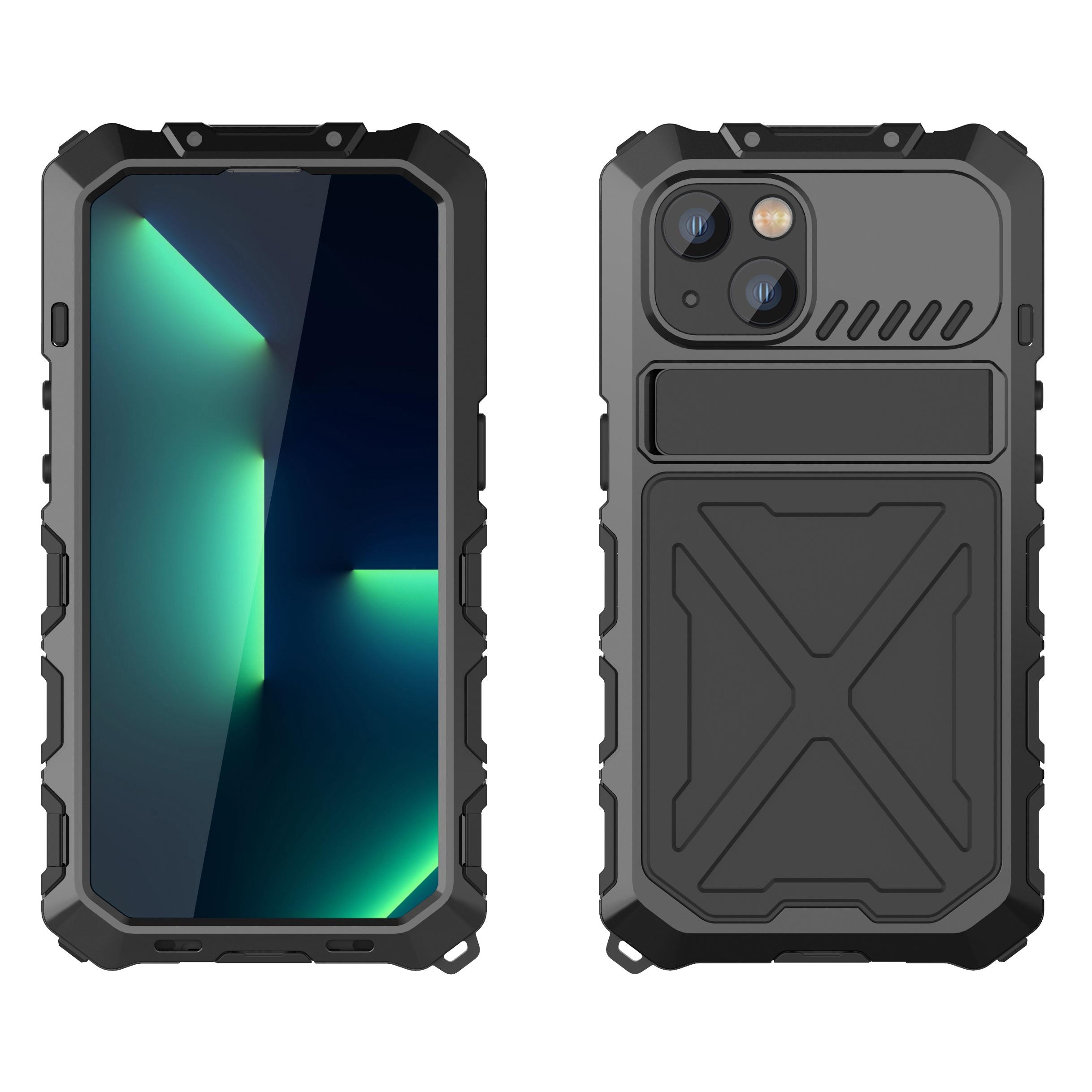 R-JUST Phone Case Kickstand For iPhone 14 Silicone+Metal Phone Cover with Tempered Glass Screen Protector Black
R-JUST Phone Case Kickstand For iPhone 14 Silicone+Metal Phone Cover with Tempered Glass Screen Protector Black