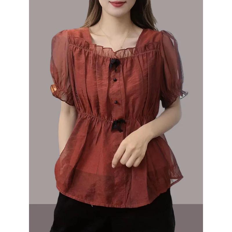 Casual Shirt Women s New Summer Fashionable High-end Temperament Pleated Waist Top Trendy M темно-червоний колір
Casual Shirt Women s New Summer Fashionable High-end Temperament Pleated Waist Top Trendy M темно-червоний колір