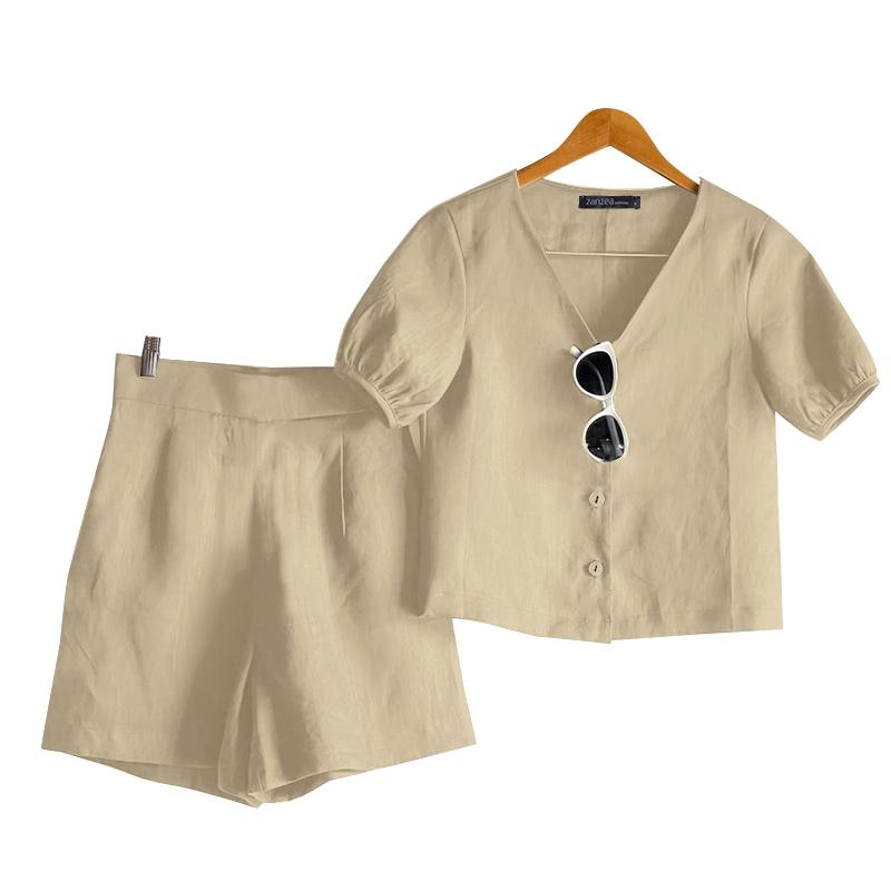 ZANZEA Women Short Sleeve Blouse and Shorts Summer Casual Two Piece Sets S
ZANZEA Women Short Sleeve Blouse and Shorts Summer Casual Two Piece Sets S