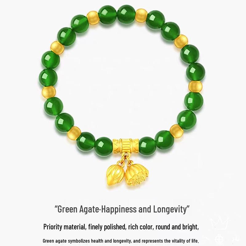 Ruyi Lotus Gilt Brass Bracelet with Two Lives Pendant and Pomegranate Agate Beads - Children s Gift Elastic Cord
Ruyi Lotus Gilt Brass Bracelet with Two Lives Pendant and Pomegranate Agate Beads - Children s Gift Elastic Cord