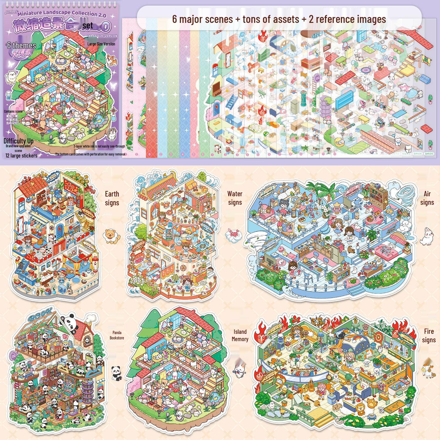 3D Мультяшные Наклейки с Пейзажами: Коллекция миниатюрных сцен для DIY-журналинга и украшения, идеально подходит для детских призов
3D Мультяшные Наклейки с Пейзажами: Коллекция миниатюрных сцен для DIY-журналинга и украшения, идеально подходит для детских призов