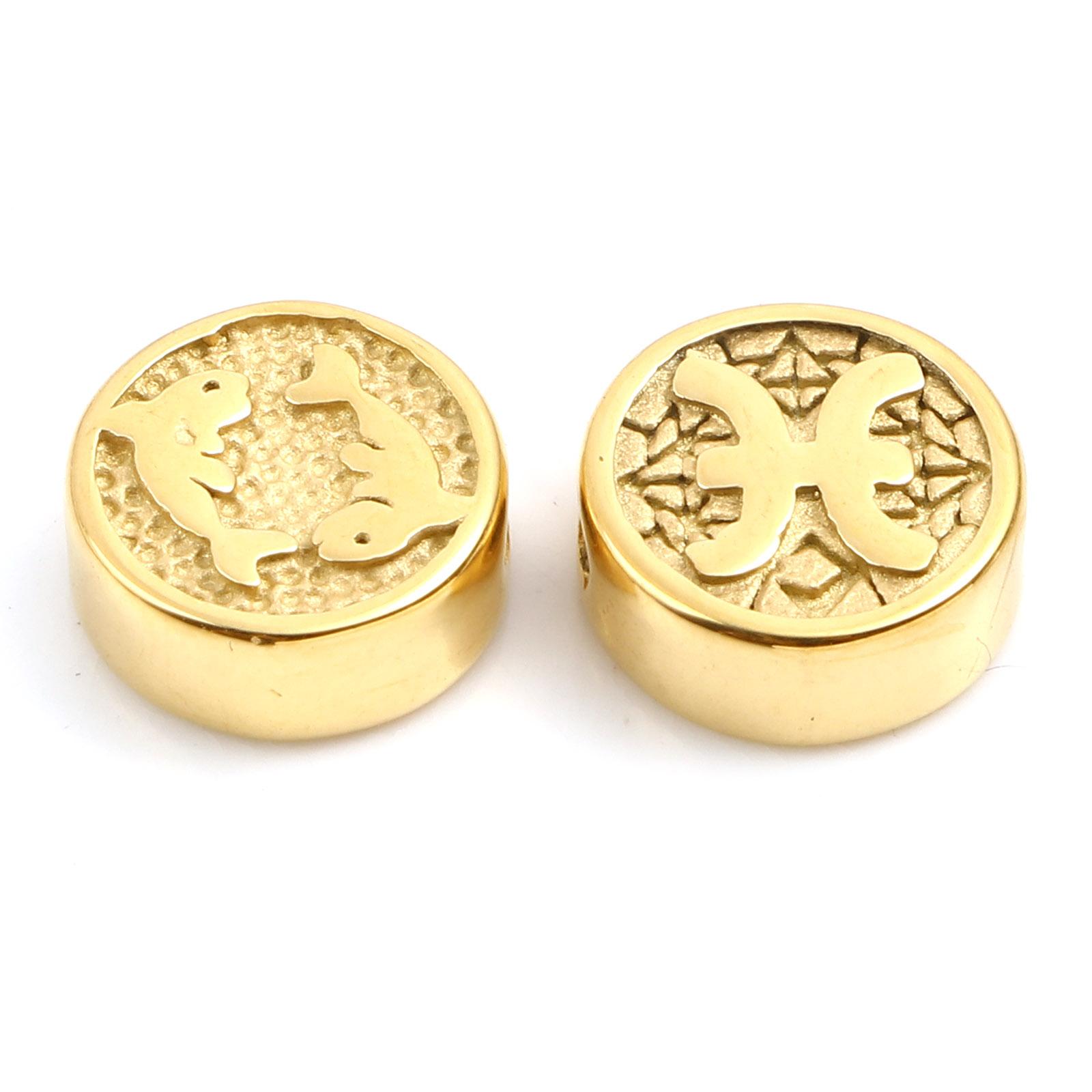 Stainless Steel Constellation Spacer Beads Flat Round Gold Color For Jewelry Making Findings 10mm Dia., Hole: Approx 1.8mm, 1PC
Stainless Steel Constellation Spacer Beads Flat Round Gold Color For Jewelry Making Findings 10mm Dia., Hole: Approx 1.8mm, 1PC