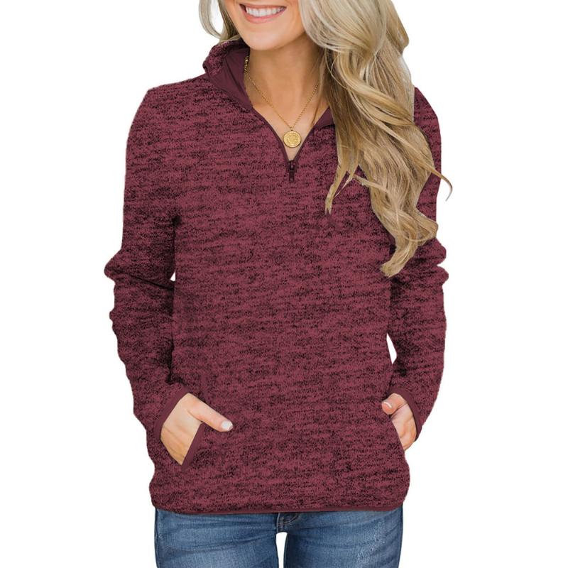 Solid Color Long Sleeve Hoodie Fashion Spring Autumn New Style Zipper Half Placket Versatile Womens Top S червоний
Solid Color Long Sleeve Hoodie Fashion Spring Autumn New Style Zipper Half Placket Versatile Womens Top S червоний