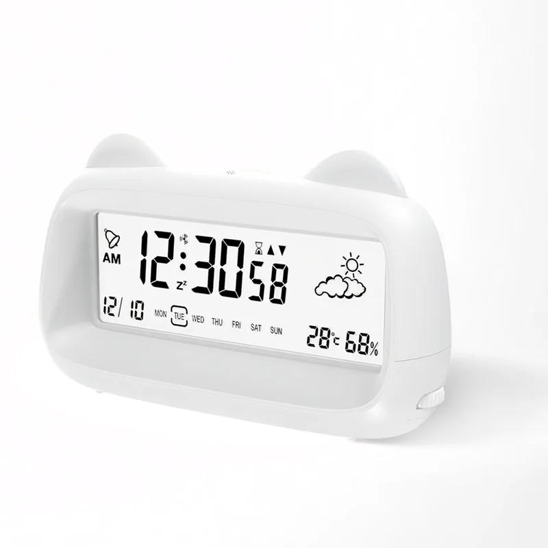 Digital Alarm Clock with Temperature Humidity Sensor, Large Display Week Date Backlight, Cute Cat Design for Bedside белый
Digital Alarm Clock with Temperature Humidity Sensor, Large Display Week Date Backlight, Cute Cat Design for Bedside белый