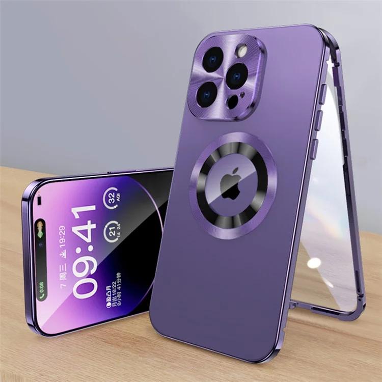 For iPhone 15 Pro Max Compatible with Magsafe Acrylic+Tempered Glass Clear Phone Cover with Buckle Lock - Dark Purple
For iPhone 15 Pro Max Compatible with Magsafe Acrylic+Tempered Glass Clear Phone Cover with Buckle Lock - Dark Purple