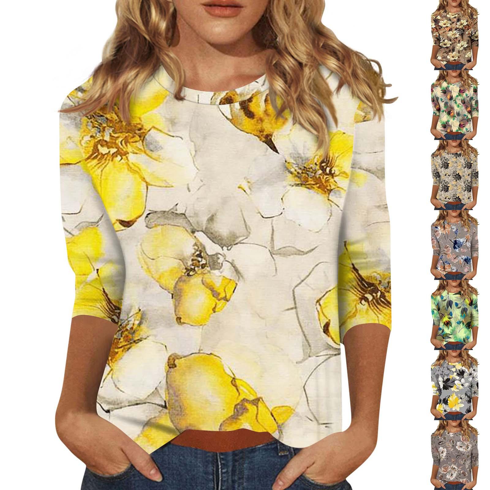 Женские свободные повседневные цветочные принты с круглым вырезом и рукавами три четверти
Женские свободные повседневные цветочные принты с круглым вырезом и рукавами три четверти