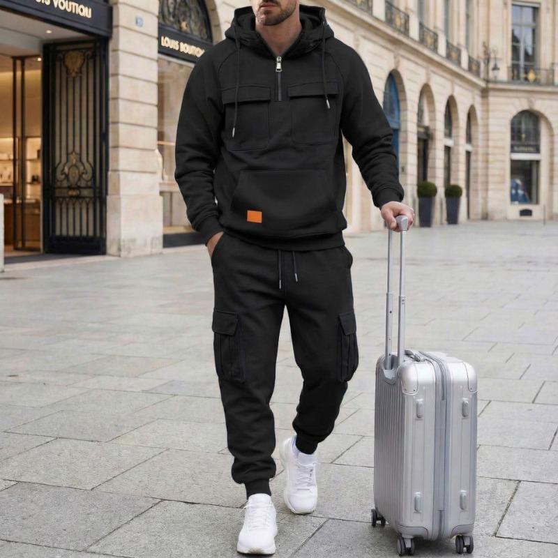 Mens Casual Solid Color Half Zip Hoodie Cargo Joggers Tracksuit Set S чёрный
Mens Casual Solid Color Half Zip Hoodie Cargo Joggers Tracksuit Set S чёрный