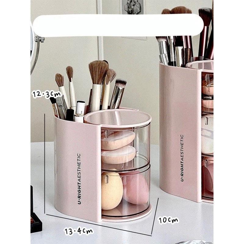 360-Degree Rotating Cosmetic Storage Box Dustproof Multi-Functional For Storing Brushes Sponges And Lipstick 2 layer рожевий
360-Degree Rotating Cosmetic Storage Box Dustproof Multi-Functional For Storing Brushes Sponges And Lipstick 2 layer рожевий