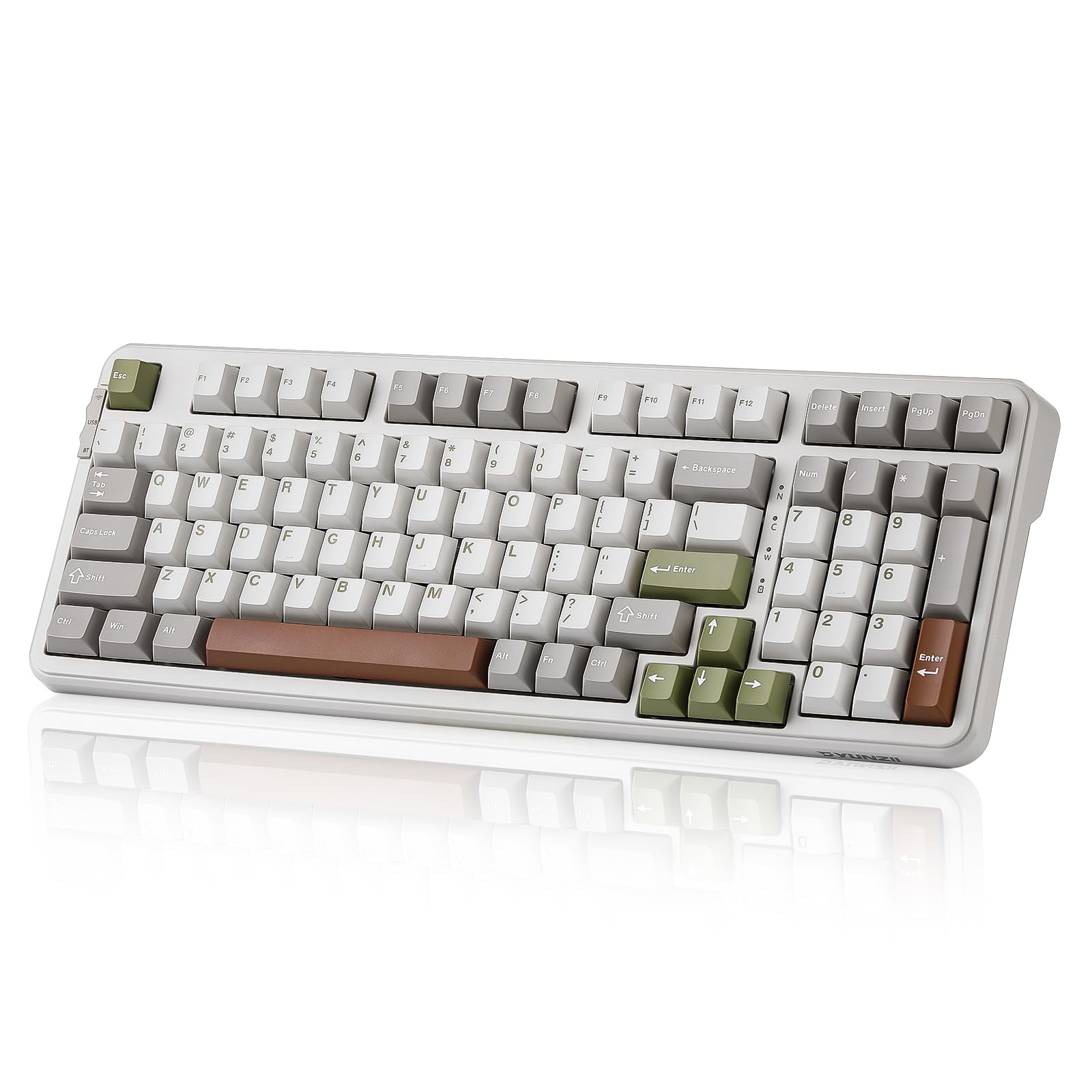 YUNZII B98 Mechanical Keyboard Wireless 98 Keys Hot Swap Compatible English Layout RGB Gaming Keyboard Lubricated Linear Switches BT5.02.4GUSB-C with
YUNZII B98 Mechanical Keyboard Wireless 98 Keys Hot Swap Compatible English Layout RGB Gaming Keyboard Lubricated Linear Switches BT5.02.4GUSB-C with