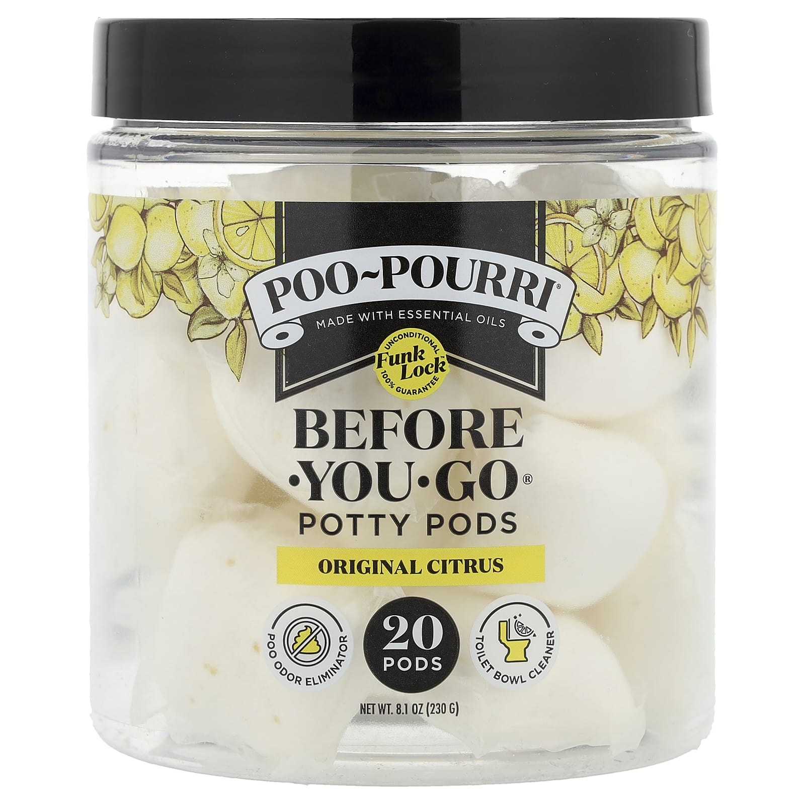 Poo-Pourri, Перед-Тем-Как® Горшочные Поды, Оригинальный Цитрус, 20 Подов, 230Г (8.1 унция)
Poo-Pourri, Перед-Тем-Как® Горшочные Поды, Оригинальный Цитрус, 20 Подов, 230Г (8.1 унция)