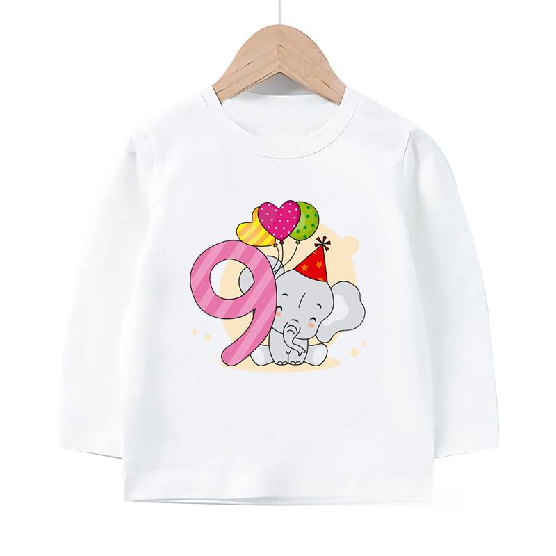 Детская весенне-осенняя футболка с рисунком животных и цифрами от 1 до 9, рубашка с длинными рукавами и принтом для мальчиков и девочек, топ с графическим принтом со слоном и львом
Детская весенне-осенняя футболка с рисунком животных и цифрами от 1 до 9, рубашка с длинными рукавами и принтом для мальчиков и девочек, топ с графическим принтом со слоном и львом