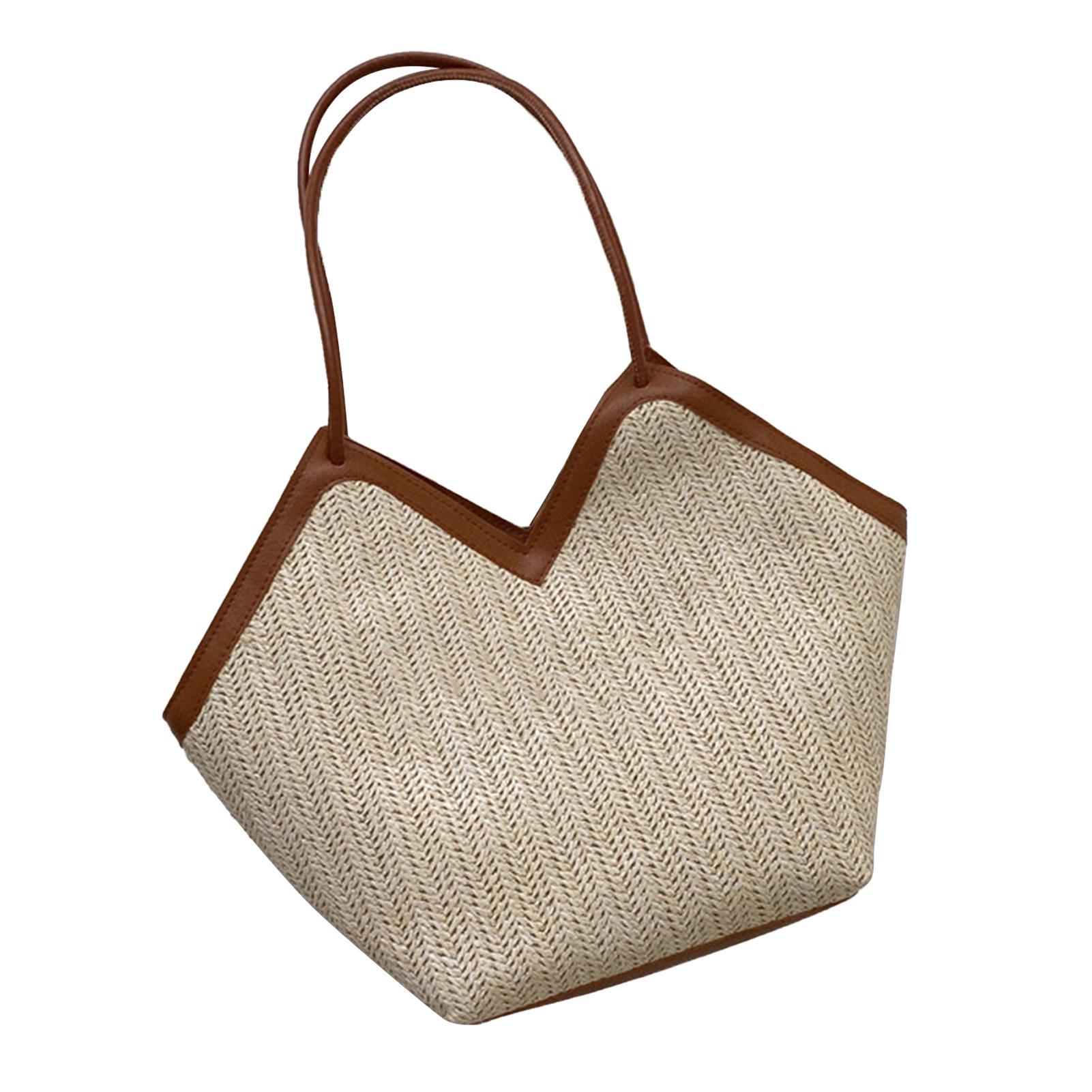 Сумка через плечо Большая вместительная сумка через плечо для женщин Соломенная кожа Классическая сумка-тоут Черный цвет коричневый