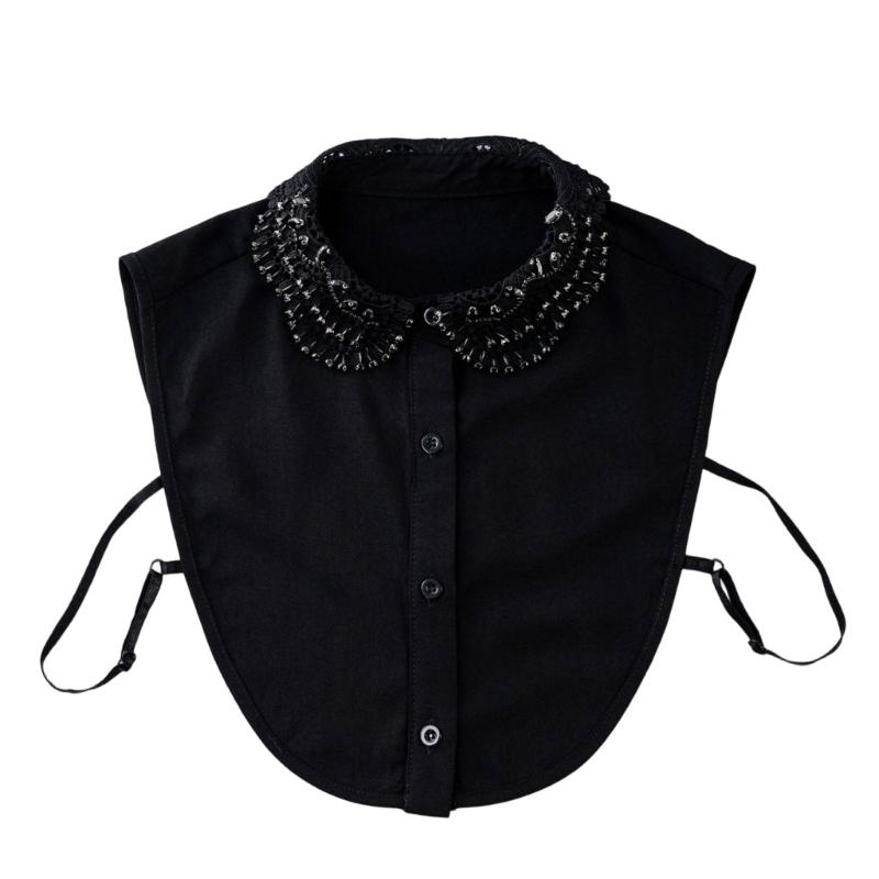 Comfortable Half Shirt Breathable Polyester False Collar with Beaded Detail Easy to Wear for Quick Fashion Updates чорний
Comfortable Half Shirt Breathable Polyester False Collar with Beaded Detail Easy to Wear for Quick Fashion Updates чорний
