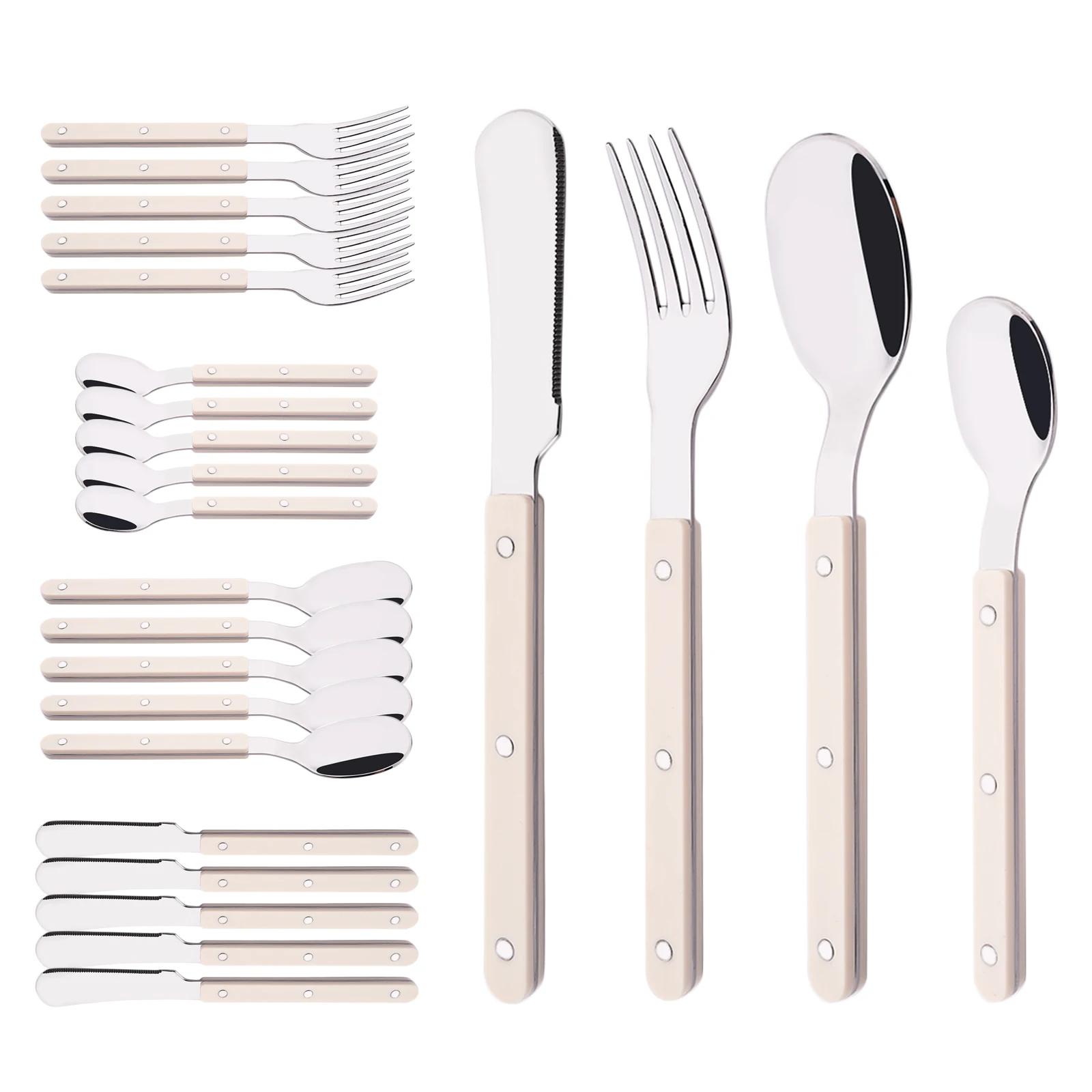 Beige Silver 4/16/24Pcs Dinnerware Acrylic Handle Knife Fork Spoon Set Stainless Steels Cutlery Set Dinner Kitchen Flatware
Beige Silver 4/16/24Pcs Dinnerware Acrylic Handle Knife Fork Spoon Set Stainless Steels Cutlery Set Dinner Kitchen Flatware