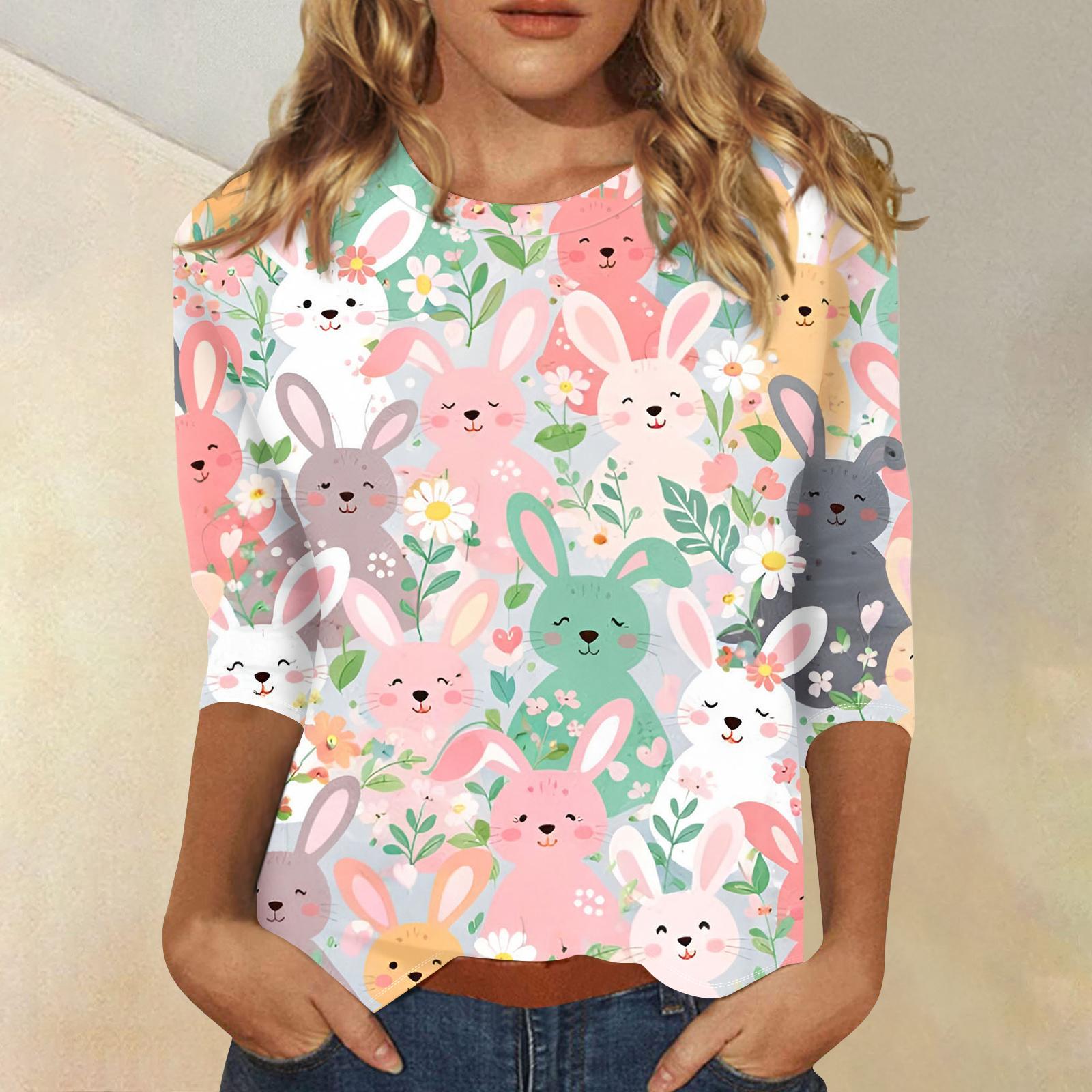 Women s Fashionable Casual Three-quarter Sleeve Easter Print Round Neck Pullover Top XL рожевий
Women s Fashionable Casual Three-quarter Sleeve Easter Print Round Neck Pullover Top XL рожевий