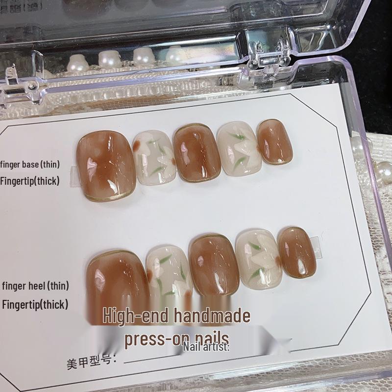 Коричневые расписанные вручную омбре короткие наклейки для дизайна ногтей с цветами - многоразовые накладные ногти ручной работы Large Hand-Painted Ombre
Коричневые расписанные вручную омбре короткие наклейки для дизайна ногтей с цветами - многоразовые накладные ногти ручной работы Large Hand-Painted Ombre