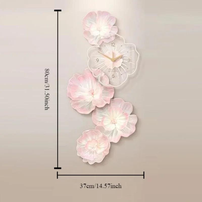 Pink Flower Light Luxury Wall Clock Creative Home Decor Painting for Living Room Wall Hanging Corridor Mural Clock Ornaments
Pink Flower Light Luxury Wall Clock Creative Home Decor Painting for Living Room Wall Hanging Corridor Mural Clock Ornaments