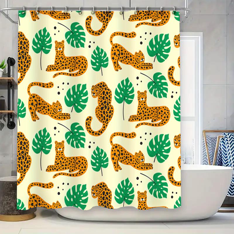 Leopard Pattern Bath Shower Curtain Monstera Leaves Home Decor Waterproof Rainproof Bathroom Liner Set With Rings Yellow Leopard W60H190(CM)-1 Pcs
Leopard Pattern Bath Shower Curtain Monstera Leaves Home Decor Waterproof Rainproof Bathroom Liner Set With Rings Yellow Leopard W60H190(CM)-1 Pcs