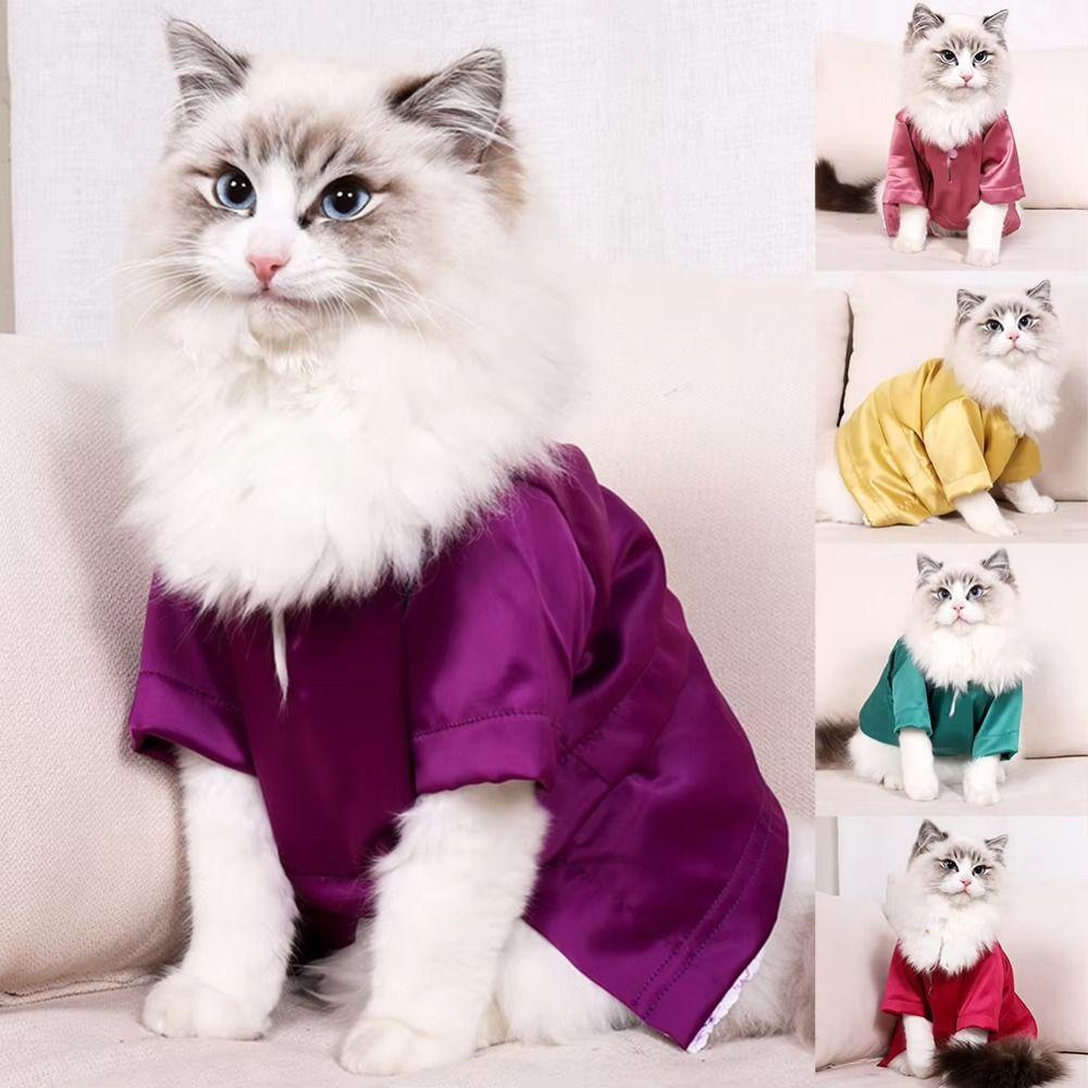 Дышащая модная одежда для кошек Мягкая китайская одежда для котят Шелковая рубашка для кошек, защищающая от вылизывания ран M фиолетовый
Дышащая модная одежда для кошек Мягкая китайская одежда для котят Шелковая рубашка для кошек, защищающая от вылизывания ран M фиолетовый