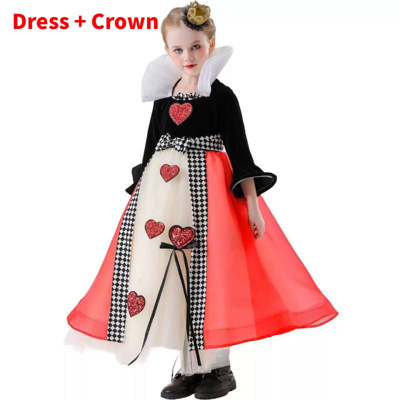 The Red Queen Halloween Girls Princess Costume With Polyester Fabric And Crown Accessory 130
The Red Queen Halloween Girls Princess Costume With Polyester Fabric And Crown Accessory 130