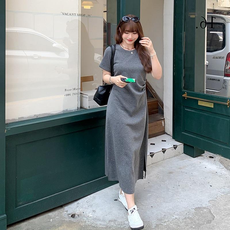 Summer A Line Dress For Women With Pleats And Rhinestones Designed For Curvy Figures Casual Split Waistline Maxi Dress Plus Size Ladies Dress 4XL серый
Summer A Line Dress For Women With Pleats And Rhinestones Designed For Curvy Figures Casual Split Waistline Maxi Dress Plus Size Ladies Dress 4XL серый