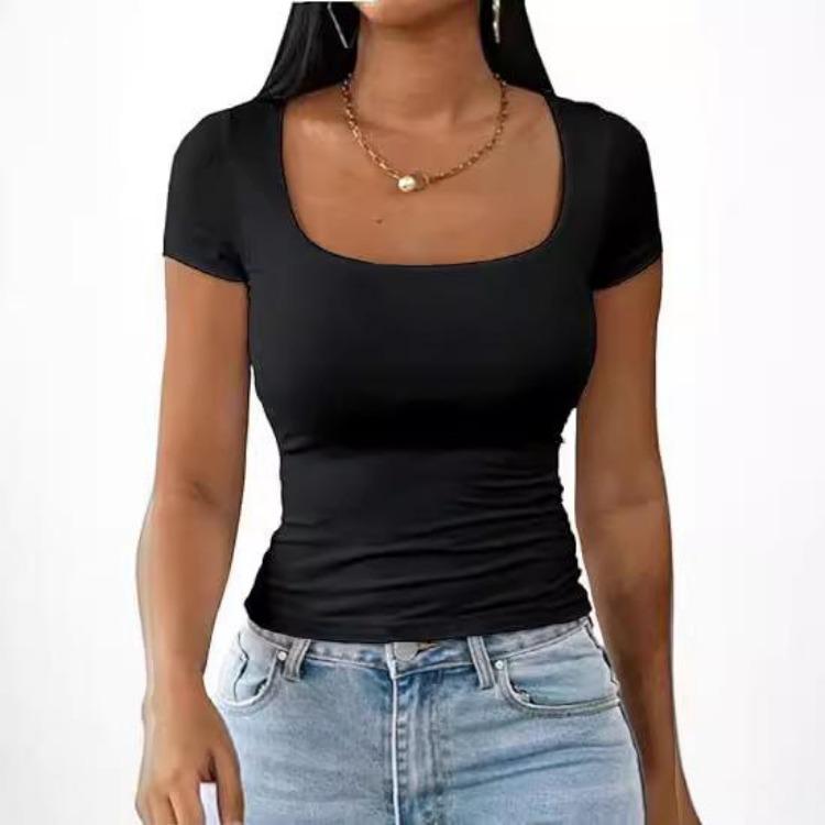 2025 Summer Women Slim Casual U Neck T Shirt Short Sleeve Fashion Pullover Top XXL темно-червоний колір
2025 Summer Women Slim Casual U Neck T Shirt Short Sleeve Fashion Pullover Top XXL темно-червоний колір
