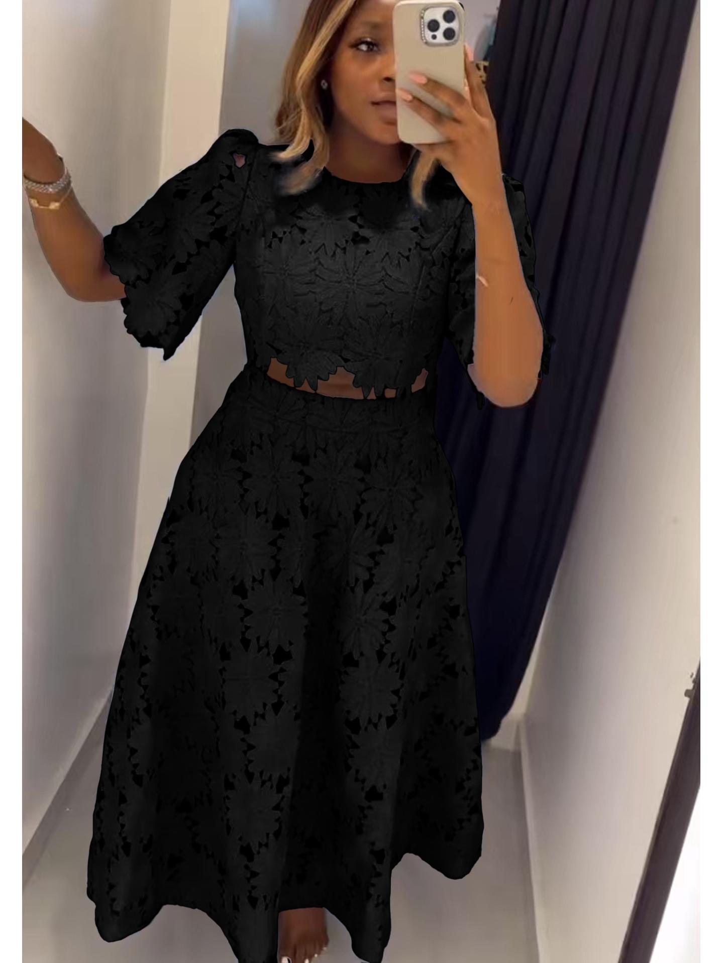 Европейский и американский женский модный повседневный комплект-двойка французского дизайна с полым топом L чёрный
Европейский и американский женский модный повседневный комплект-двойка французского дизайна с полым топом L чёрный