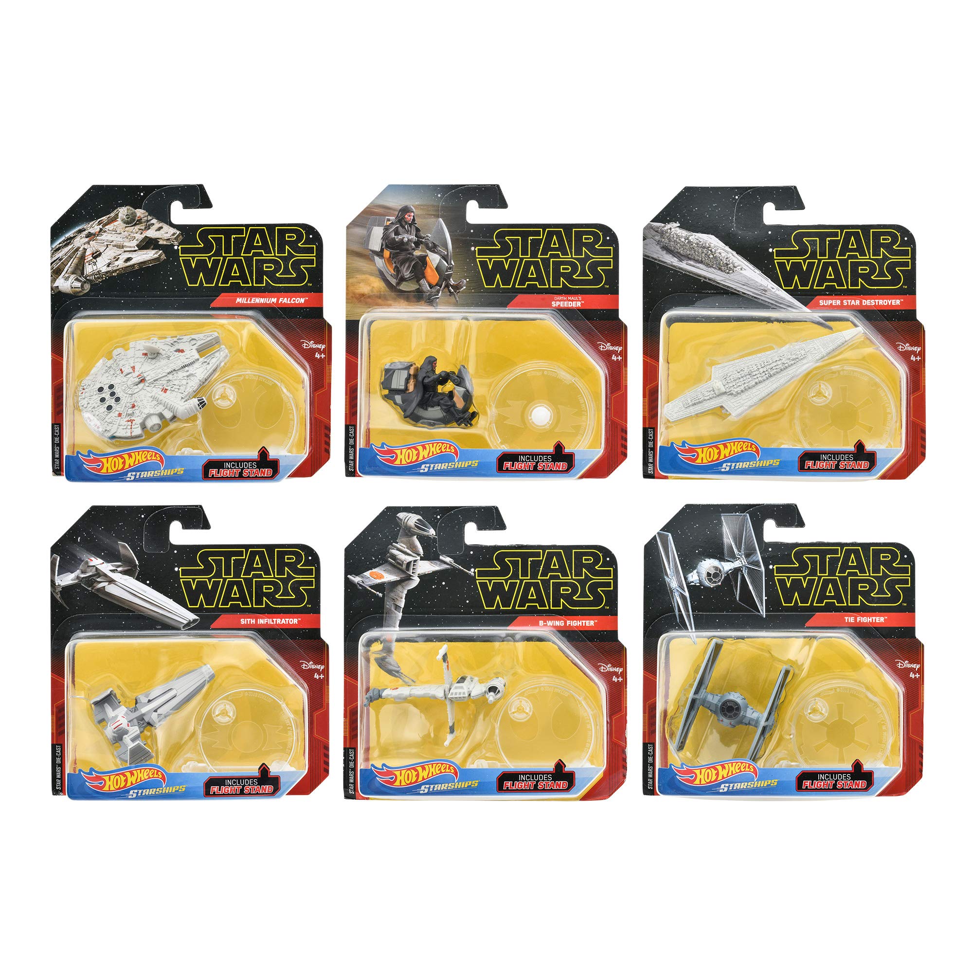 Hot Wheels Starship Assorted Mini Cars Box of 6 Sales Millennium Falcon TIE Fighter Super Star Destroyers Darth Maul Speeder Sith Infiltrator Star
Hot Wheels Starship Assorted Mini Cars Box of 6 Sales Millennium Falcon TIE Fighter Super Star Destroyers Darth Maul Speeder Sith Infiltrator Star