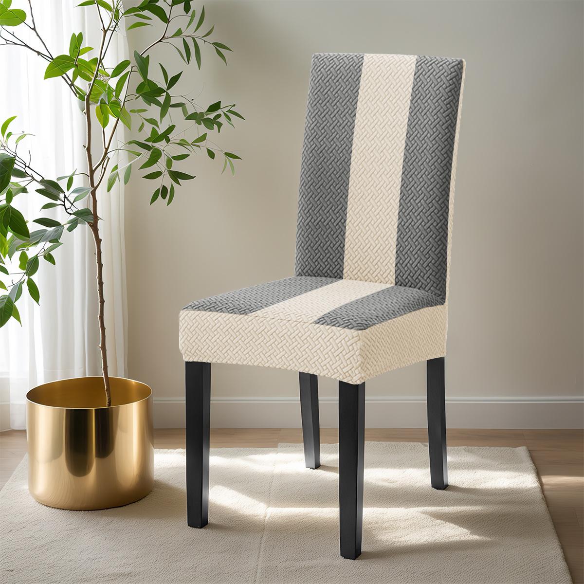 1/2/4pcs elastic jacquard T-stripe pattern color-block chair cover dustproof universal dining room chair cover 1PC
1/2/4pcs elastic jacquard T-stripe pattern color-block chair cover dustproof universal dining room chair cover 1PC