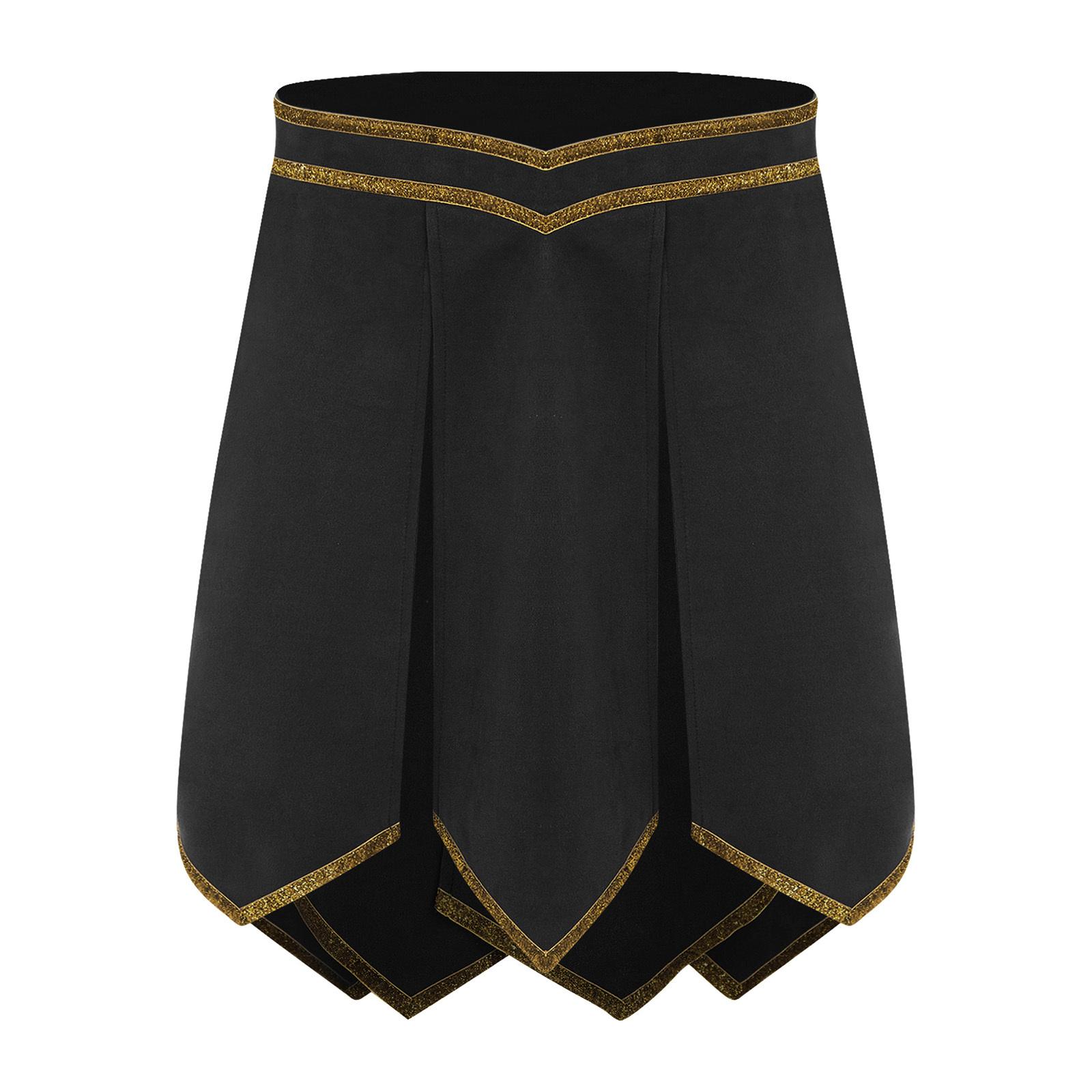 Чоловіча спідниця римського гладіатора Хелловін косплей блискуча обробка розріз на подолі регульована талія штучна замша броня грецький воїн M чорний
Чоловіча спідниця римського гладіатора Хелловін косплей блискуча обробка розріз на подолі регульована талія штучна замша броня грецький воїн M чорний