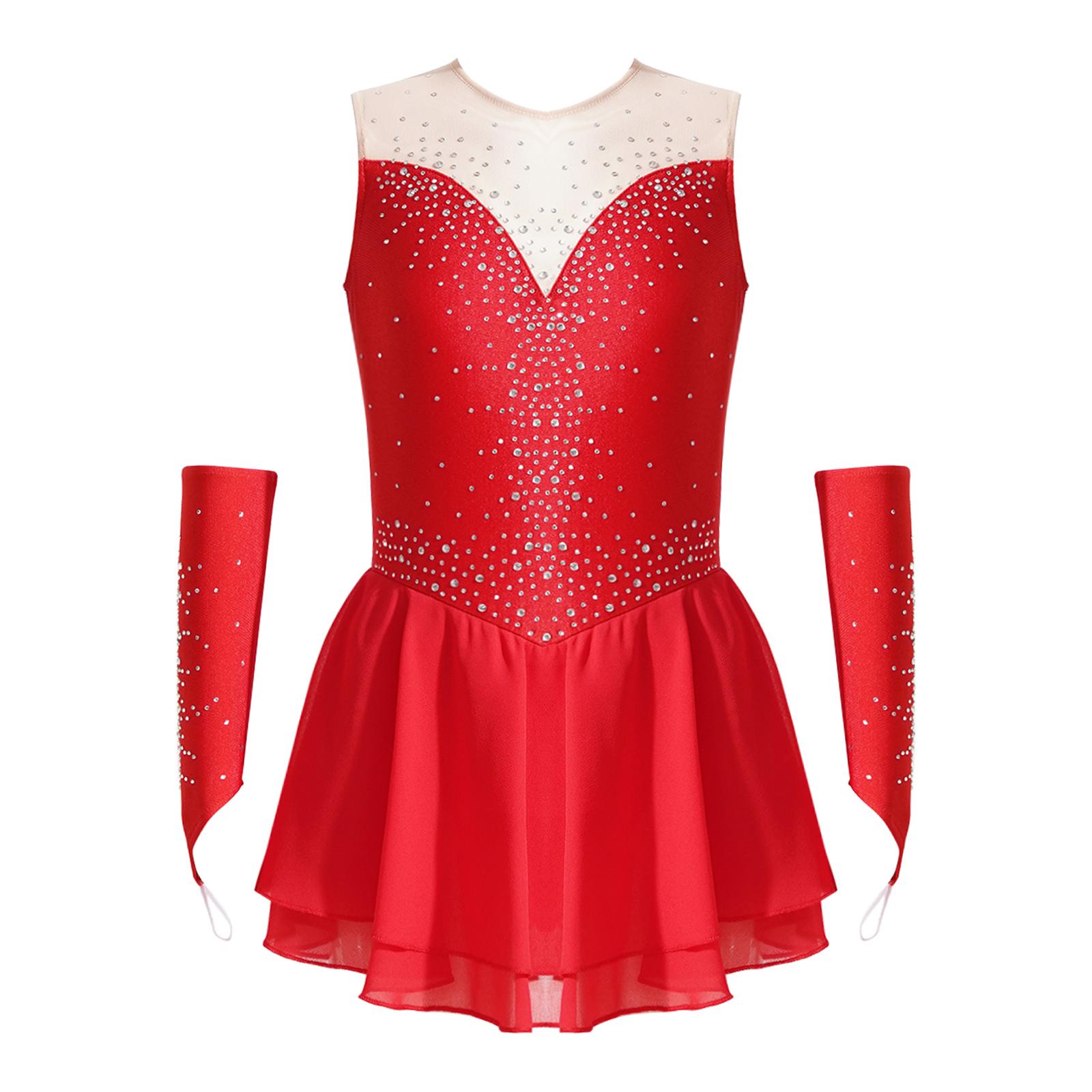 Дівчача сукня для фігурного катання без рукавів з блискучими стразами та замковою щілиною на спині з рукавичками 5-6 Years
Дівчача сукня для фігурного катання без рукавів з блискучими стразами та замковою щілиною на спині з рукавичками 5-6 Years