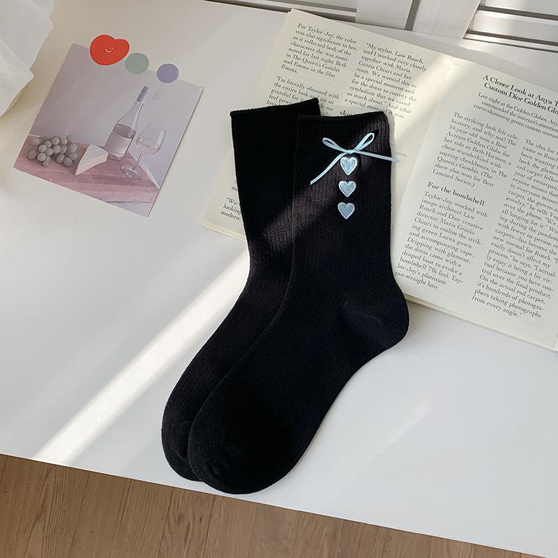 Носки до середины икры для девочек в форме банта и сердца, милые хлопковые носки для весны и осени, повседневные носки для женщин 1 pair чёрный
Носки до середины икры для девочек в форме банта и сердца, милые хлопковые носки для весны и осени, повседневные носки для женщин 1 pair чёрный