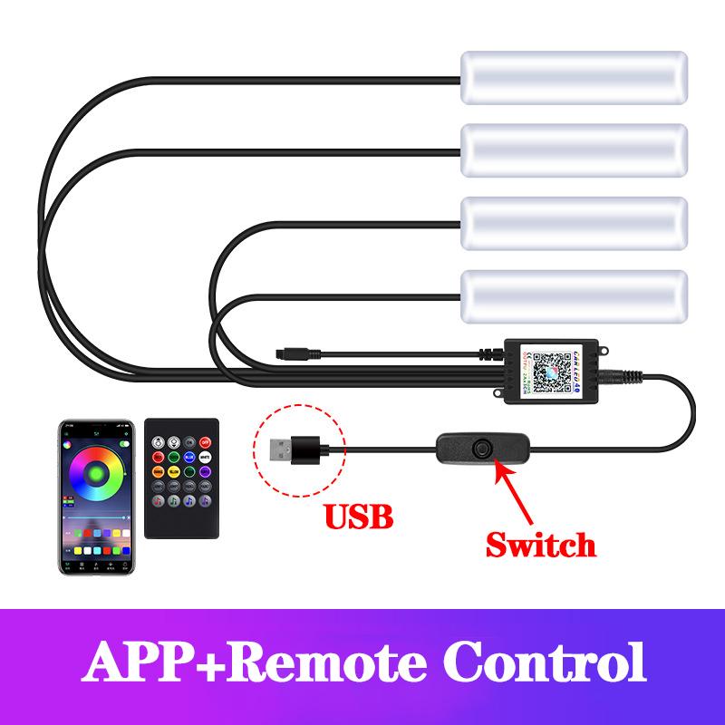 Car SUB port one-to-four ambient lights, car footwell lights, voice and wireless APP control, cigarette lighter car foot lights
Car SUB port one-to-four ambient lights, car footwell lights, voice and wireless APP control, cigarette lighter car foot lights