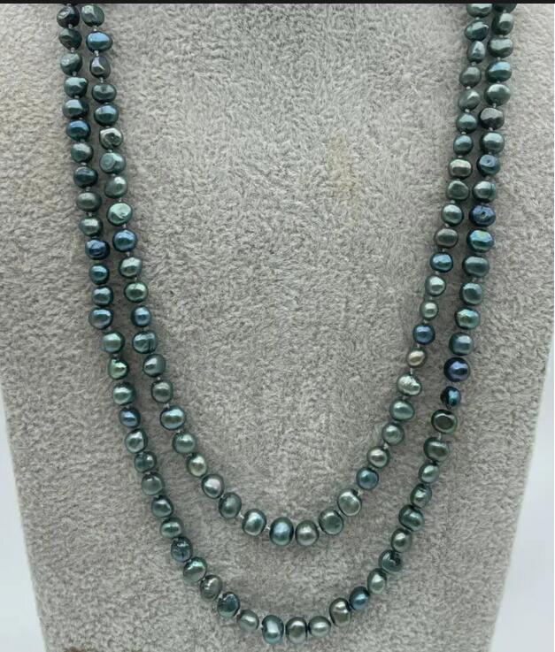Fashionable and trendy peacock green natural small irregular freshwater pearl necklace, 43 inches
Fashionable and trendy peacock green natural small irregular freshwater pearl necklace, 43 inches