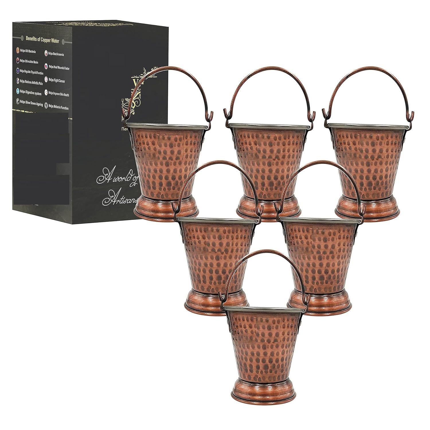 Сталь Медь Кованый Дизайн Античный Темный Тон Ведро, Сервировочная посуда и Посуда для Дома, Отеля и Ресторанов,