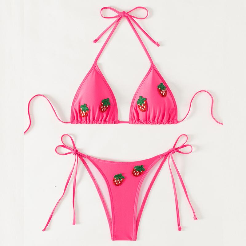 Yi Yong 2024 European & American Halter Strawberry Lace-up Bikini Swimwear for Women Small фуксія
Yi Yong 2024 European & American Halter Strawberry Lace-up Bikini Swimwear for Women Small фуксія