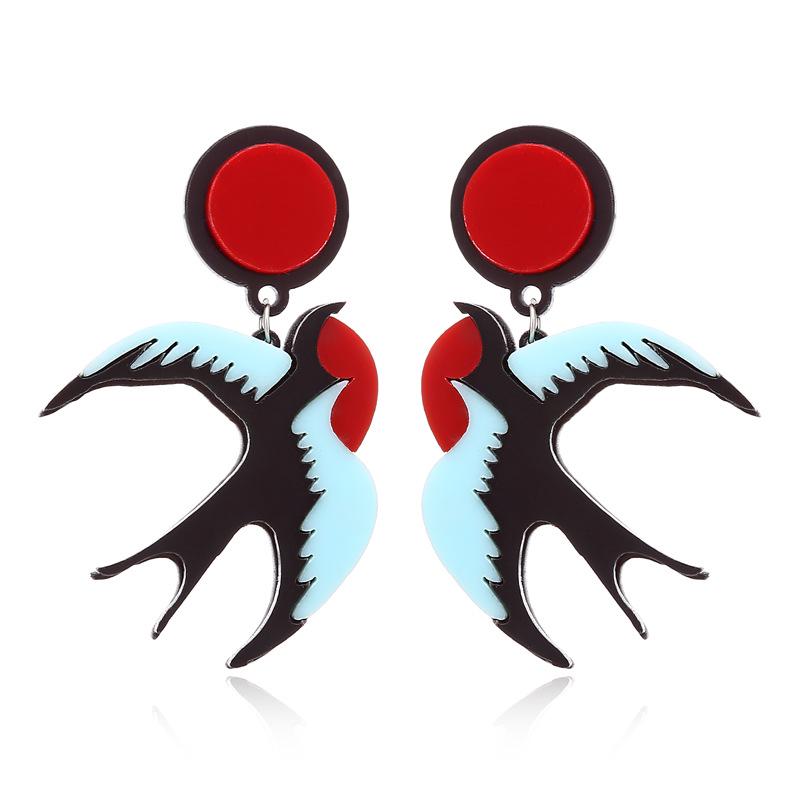 Japanese and Korean hip-hop punk pop style acrylic contrasting color free bird swallow earrings червоний
Japanese and Korean hip-hop punk pop style acrylic contrasting color free bird swallow earrings червоний